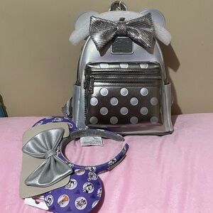 Loungefly Disney 100 mini backpack and headband set new with tags!